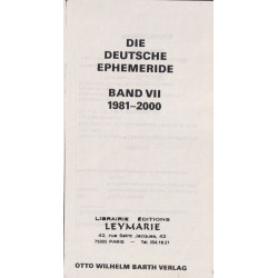 Die deutsche ephemeride Band VII 1981-2000