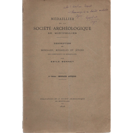 Médaillier de la société Archéologique de Montpellier.Description...